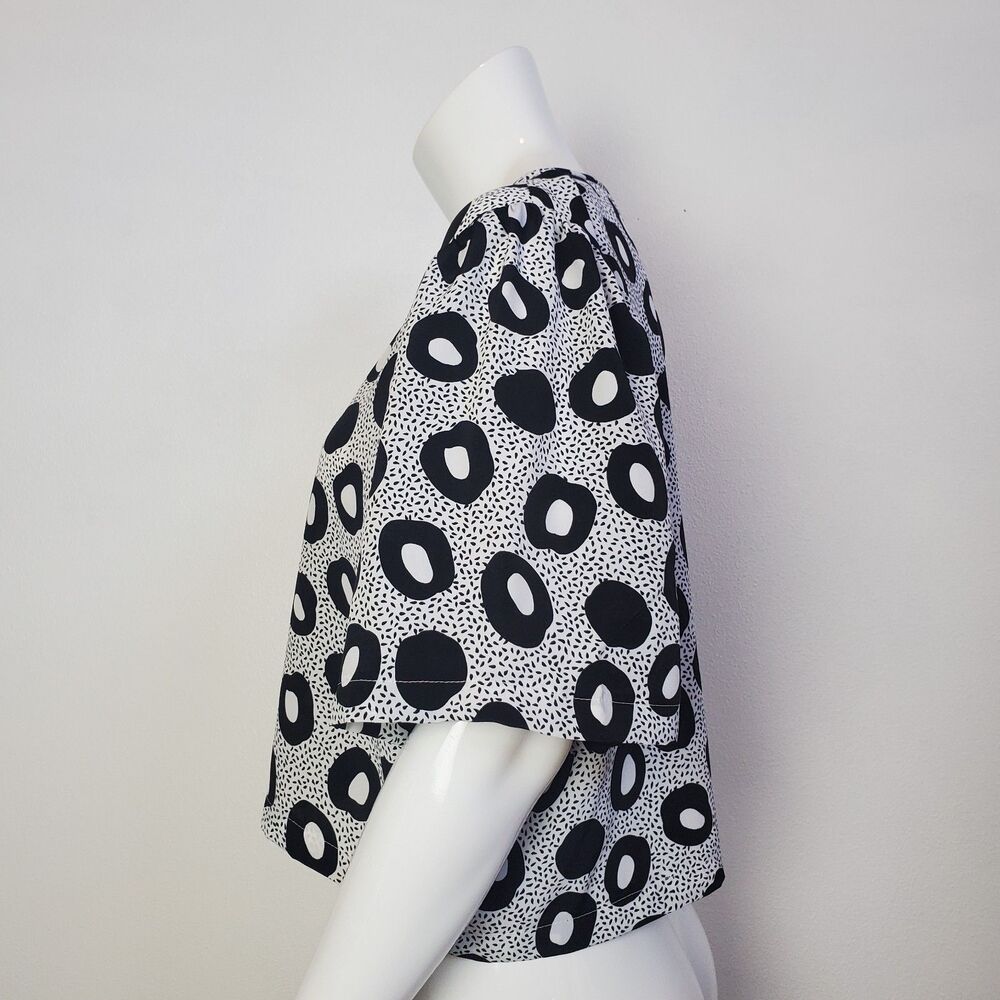 Vintage 80s Black & White Dot Blouse